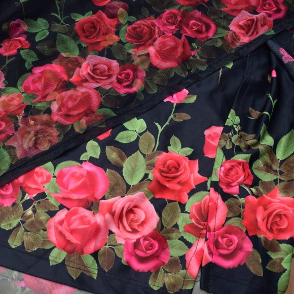 NWT GIRL'S 16 AMY BYER ROSES ON BLACK LONG DRESS - Picture 4 of 4